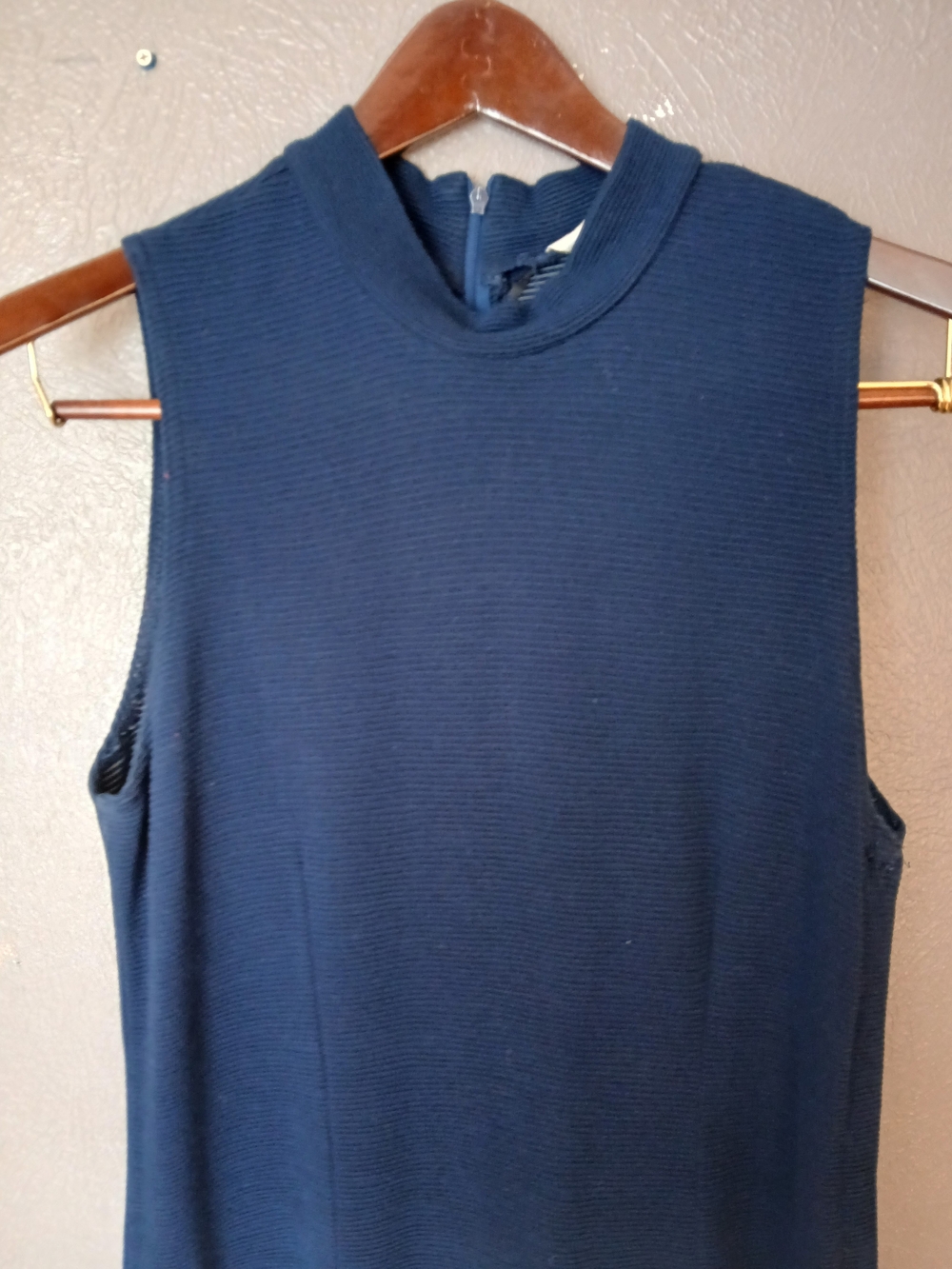 Vintage CDC (Caren Desire Company) Sleeveless Ribbed Mock Neck Top -Navy Size 10